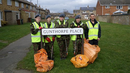 Corby Air Cadet tidy up their town