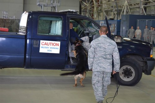 Corby Air Cadets watch a vehicle extraction at RAF Lakenheath