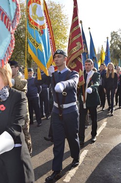 422 (Corby) Squadron banner in Remembrance Sunday parade 2014