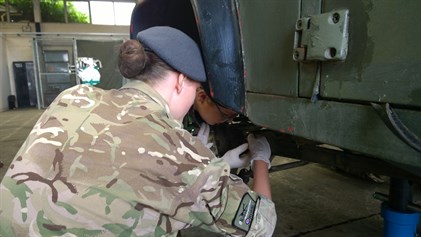 Corby Air Cadets Working On Vehicle
