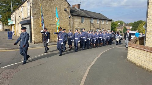 Corby Air Cadets parade through the Village for the 75th Anniversary of the Battle of Britain
