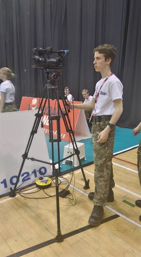 Corby Air Cadets filming at the Super 8's Playoff Finals 2016