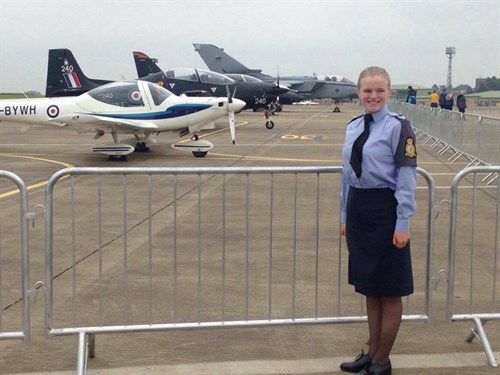 Sgt Kamila Bell on RAF Wittering's flight line