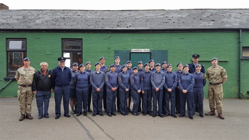 Corby Air Cadets pictured with QCS