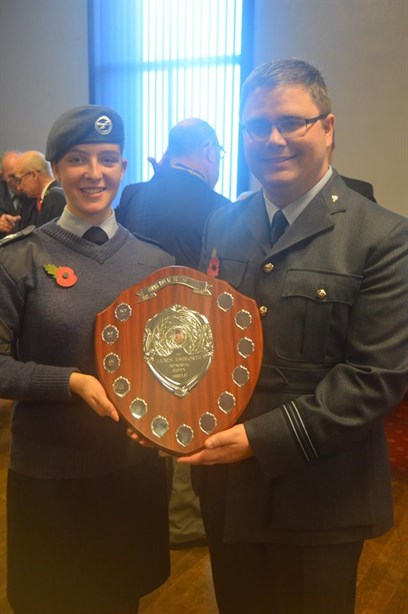 Flt Lt Ritchie And Cpl Bristow With The Trophy