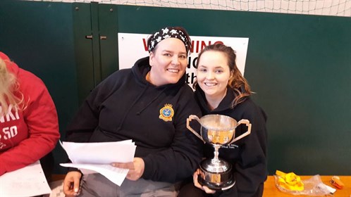 FS ATC Coles And FS Pavitt With The Netball Trophy